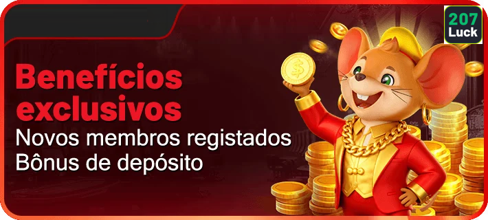 207luck — card com CTA e reforço de bônus, com hierarquia visual clara, pensado para conectar o visual às mensagens de